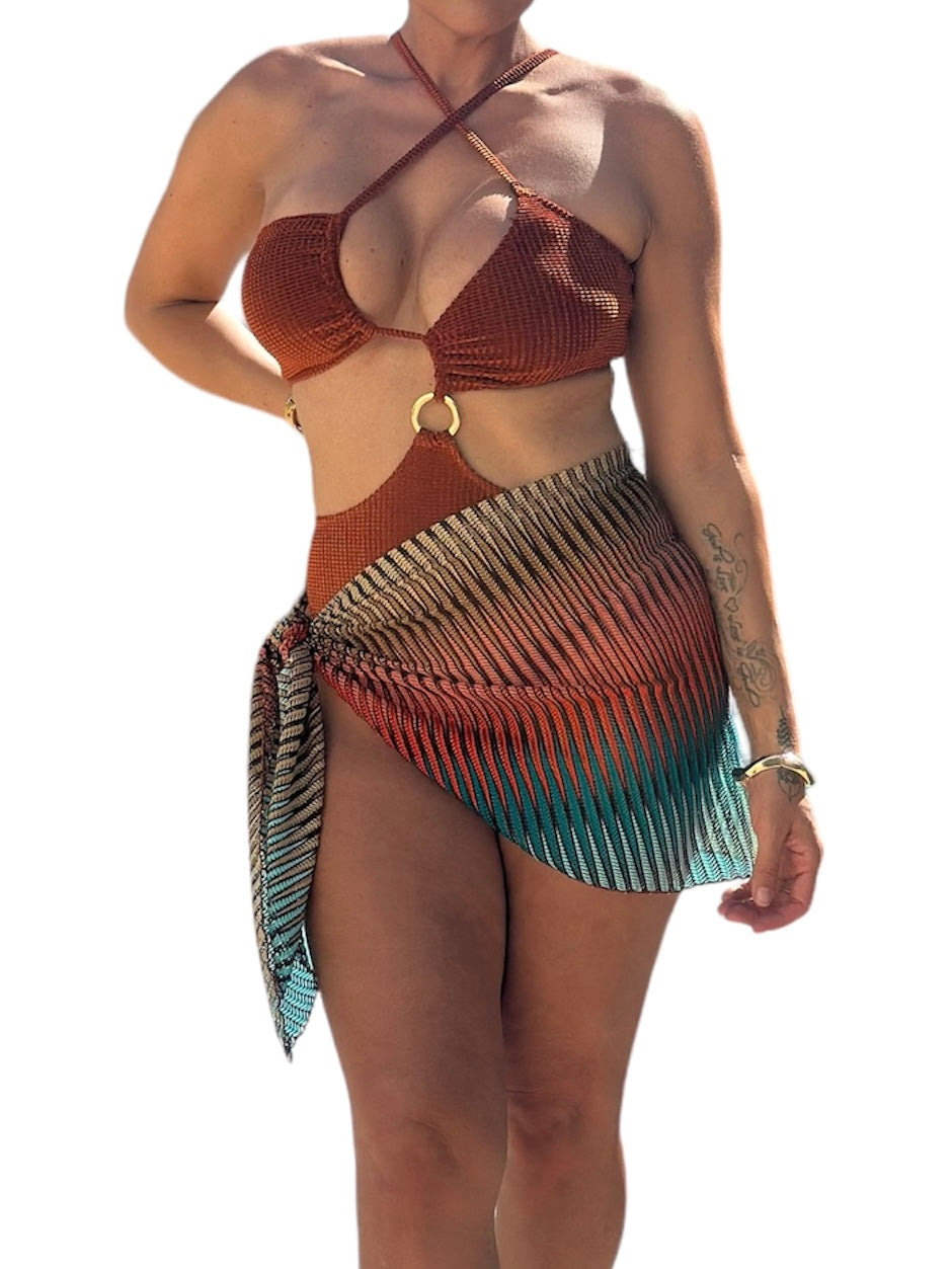 Morocco swim suit with wrap